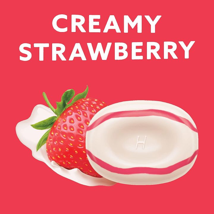 ลูกอมฮอลล์-รสสตรอเบอร์รี่ชุ่มคอ-เย็นสดชื่น-throat-soothing-creamy-strawberry-25-drops-halls