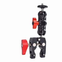 Universal Magic Arm Multi Functional Ballhead Clamp Double Ball Adapter Shoe Mount Adapte For Monitor Led Light Video 1/4 Camera