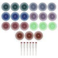 21Pcs Radial Bristle Disc ชุดแปรงขัดล้อ Radial Bristle Disc 6Pcs Mandrels สำหรับโรตารี่ Dremel เครื่องมือ