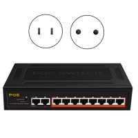 10 Ports POE Switch 100Mbps Ethernet Smart Switch 8 PoE+2 UpLink Office Home Network Hub Adapter for IP Camera