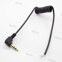 3.5mm Male 3 Pole Jack Audio Cable Right angle DIY Headphone Spring wire Line Strand Earphone Maintenance Repair YB23TH