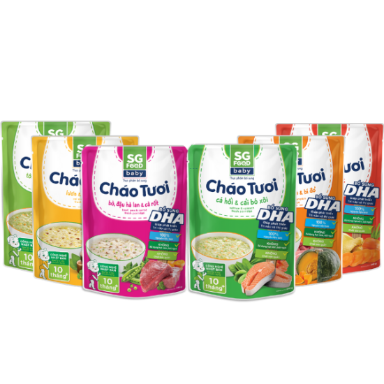 Combo 6 cháo tươi baby sài gòn food 240g gà, thịt bằm, bò, tôm, lươn, cá - ảnh sản phẩm 1