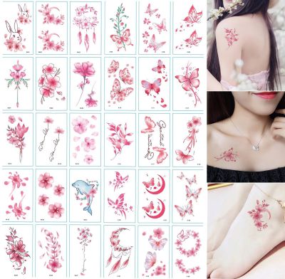 hot！【DT】✽  30pcs Stickers Flowers Small  Kids Men And Tattoos Temporary