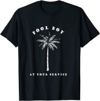 Pool Boy At Your Service Coconut Tree Funny Halloween Gift T-Shirt Top T-shirts for Men Casual Tops Shirt Retro Casual Cotton