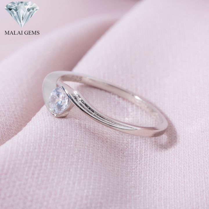 malai-gems-แหวนเพชร-แหวนเพชรชู-เงินแท้-925-เคลือบทองคำขาว-ประดับเพชรสวิส-cz-รุ่น-151-r13117-แถมกล่อง-แหวนเงินแท้-แหวนเงิน-แหวน