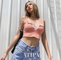 Atipashop - Nauthy crop เสื้อครอป แขนกุด มาใหม่ คิ้วมากๆ มีหลายสีให้เลือก