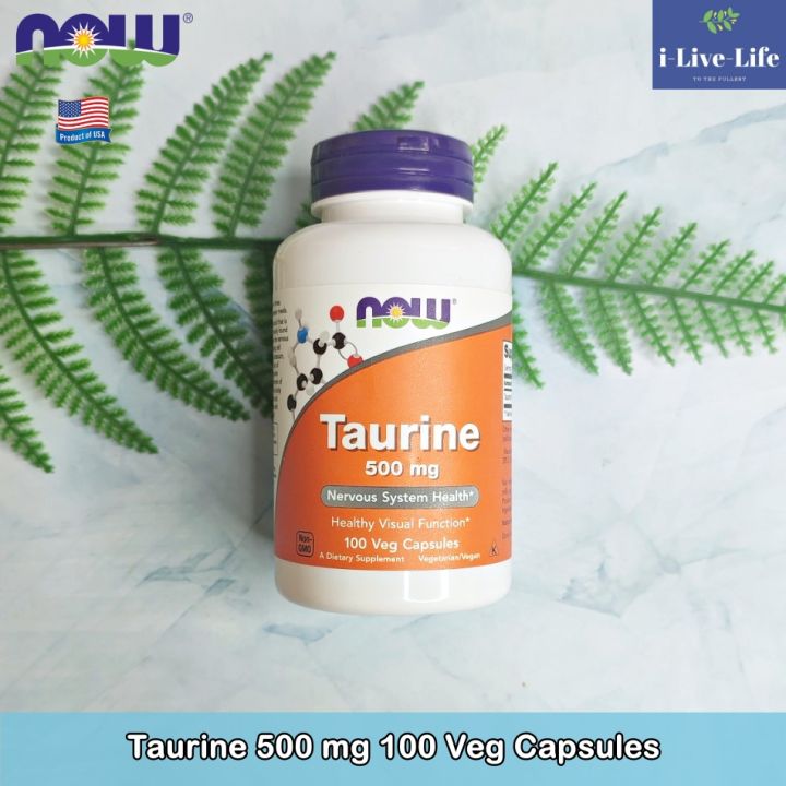 ทอรีน-taurine-500-mg-100-veg-capsules-now-foods