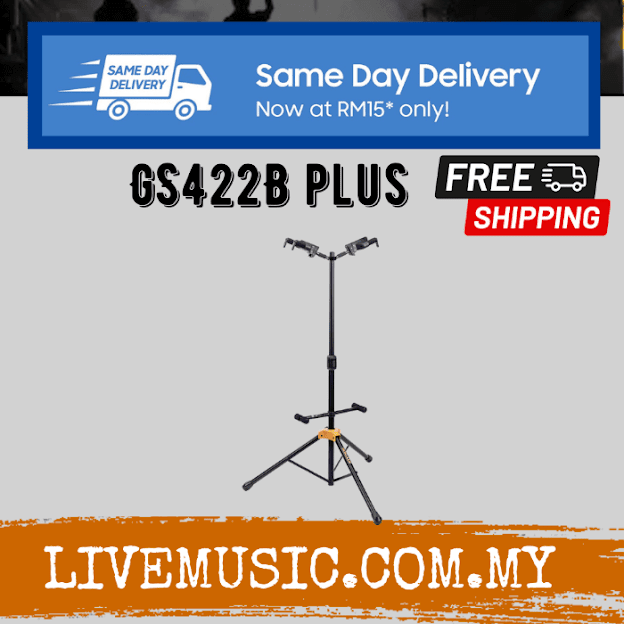 Hercules GS422B PLUS Auto Grip System (AGS) Double Guitar Stand Lazada