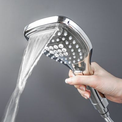 Waterfall Handheld Shower Head with 1.5m Long Hose Shower ABS Plastic Holder Set for Bathroom Wall Mounted Hand Shower Chrome