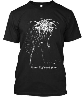ลิมิเต็ด เอดิชั่น NWT Darkhouse Under a Funeral Moon Norway Black Metallic T-Shirt S-3XL