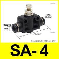 นิวเมติกไหลเวียนของอากาศ Regulator Psa4 Sa6 8 10 12มิลลิเมตร Od ท่อหลอดการไหลของก๊าซปรับวาล์วที่เหมาะสมอากาศควบคุมความเร็วท่อวาล์ว