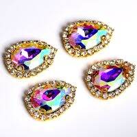 HOT 13x18mm 20pc Buckle Teardrop Droplet Sew Rhinestone with Claw Jewelry Hair Dess Y3704