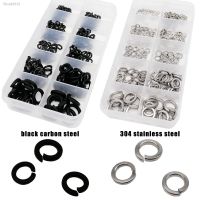 ▫ 320pcs M2 M2.5 M3 M3.5 M4 M5 M6 M8 304 Stainless Steel Black Steel Spring Split Lock Washer Elastic Gasket Assortment Kit Set