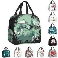 ☎✾ Princess Mononoke Hime Insulated Lunch Bag for Women Waterproof Adventure Manga Animation Kodama Cooler Thermal Bento Box