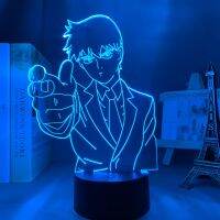 โคมไฟ3D อะนิเมะม็อบโรคจิต100 Arataka Reigen สำหรับไฟกลางคืนอุปกรณ์ตกแต่งห้องนอนของขวัญวันเกิดมังงะม็อบโรคจิต100ไฟ Led ข้างเตียง