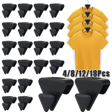 12/ 18pcs Clothes Hanger Connector Hooks Cascading Storage Clothes Rack  Wardrobe Hanging Hook Space Saving for Clothing Closet