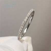 Inbeaut 18K รอบการทดสอบเพชรผ่านชุบขาว0.1 Ct ยอดเยี่ยม Ct Micro D สี Moissanite แหวน925 Siver ปาร์ตี้ JewelryRings