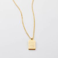 สร้อยคอ ZOE Necklace.,สร้อยคอชุบทองความรู้จี้สแตนเลสสตีลบริษัทธิ์18กะรัตเครื่องประดับอาหรับมุสลิมแพ้ง่ายกันน้ำ