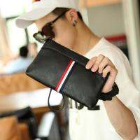 Trendy New Male ephone Portable Portefeuille Long Purse Men Striped Wrist Bag Fashion Hand Clutch Bags Business Travel Wallet