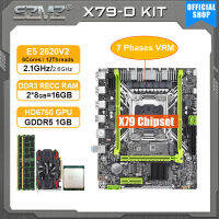 SZMZ X79ชุดอุปกรณ์สำนักงาน LGA 2011เมนบอร์ดและโปรเซสเซอร์ E5 2620 V2 + แรม DDR3 16GB + การ์ดวิดีโอ HD6750 GDDR5 LGA2011