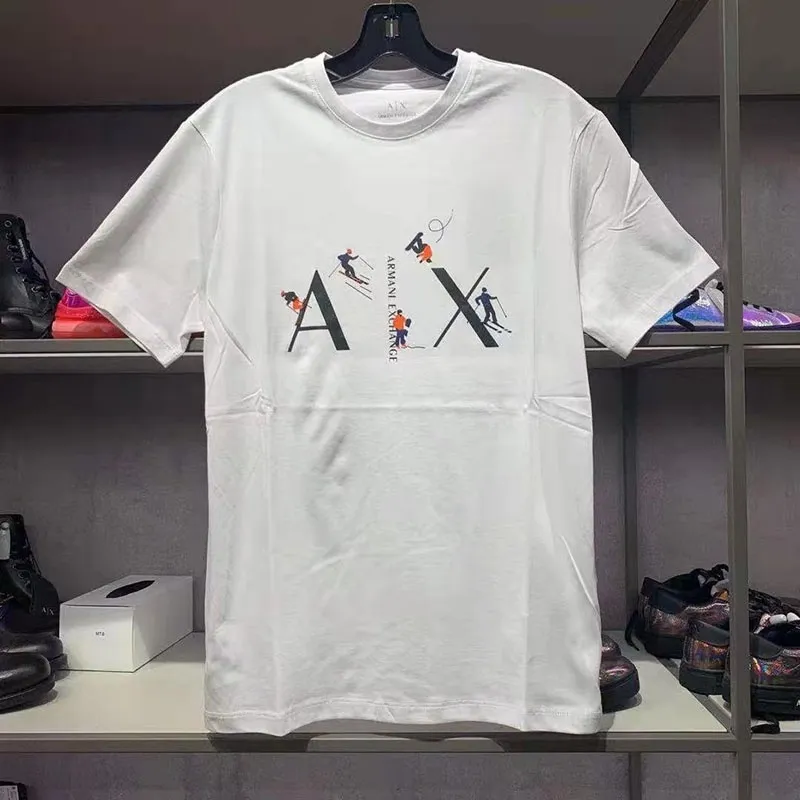 ▽✢✶Spot Fashion Armani Exchange Young Men Casual Short Sleeve Creative  Print Cotton T-shirt for men | Lazada PH