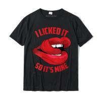 Womens Funny I Licked It So Its Mine Cute Flirty Men Women Round Neck T-shirt Cotton Tops Tees Cool Oversized Cartoon T Shirts - lor-made T-shirts XS-6XL