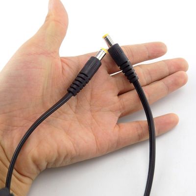 ；【‘； DC Male To Male AV Audio Power Plug 5.5Mm X 2.1Mm Male To 5.5 X 2.1Mm Male Adapter Connector Cable Extension Supply Cords