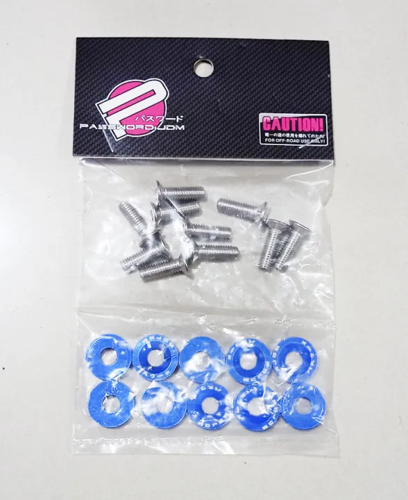 JDM Style Fender Washers Aluminum Washers And Bolt (Blue) Lazada PH