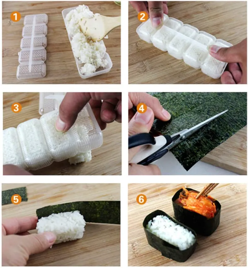 6pcs Triangle Sushi Mold 2 Size Onigiri Rice Ball Maker Mold, Non-stick  Rice Ball Bento Presses Mold Nigiri Mould