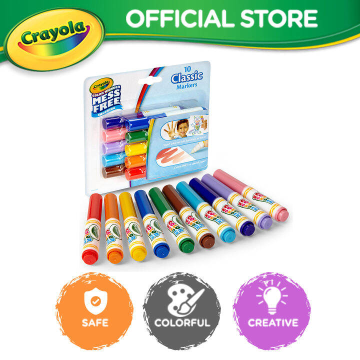 Crayola Color Wonder Mini Markers 10ct Classic, 10 Color Wonder Mini