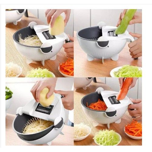 Multifunctional Rotate Vegetable Cutter With Drain Basket - Top Kitchen  Gadget