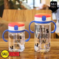 Water425Shop กระบอกน้ำเด็กหัดดื่ม 350 ml Let have fun glass กระบอกน้ำเย็น กระบอกน้ำพกพา กระบอกน้ำไปรร