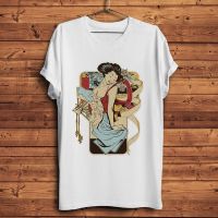 Japan Ukiyoe Style Geisha Samurai Tshirt Homme T Shirt Men White Vintage Tshirt