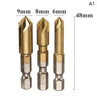 Goubula ชุดดอกสว่านเจาะคว้านรู12 16 19มม. 3ชุดสำหรับเจาะไม้โลหะเปลี่ยนเครื่องมือเครื่องมือดอกสว่านลบมุม