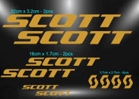 (Wellsunny6) SCOTT สติ๊กเกอร์ติดจักรยาน/สติกเกอร์ (สี: ทอง)-1ชุด