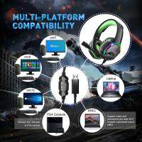 Gaming Headphones For PCPS4PS5 EKSA E1000 7.1 Surround RGB Gaming Headset Gamer USB Wired Headphones with Noise Cancelling Mic