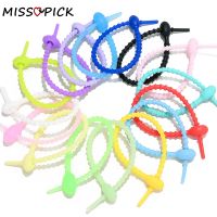 5Strips 21cm Length Silicone Cable Ties Oval Shape Fastening Ring Cable Ties For Jewelry Making Pendants Keychains Accessories