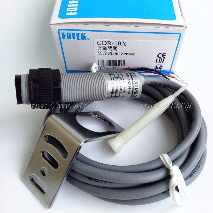 cdr-10x-fotek-m18-tubular-type-photoelectric-switch-sensors-100-photo-10-30-vdc