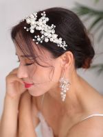 Bridal Hairstyles Jewellery Set Headband earrings Silver Tiaras Crown Pure Bride Fascinators hair accessories for women wedding