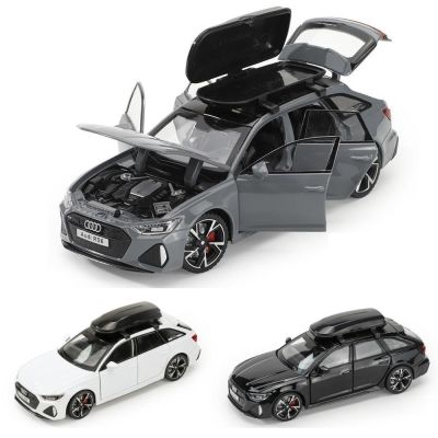 1/32 Audi RS6 Miniature Diecast Toy Car Model Sound Light Doors Openable Educational Collection Gift for Children Boy Kid