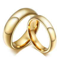 แหวนทังสเตนคาร์ไบด์100% แฟชั่นสำหรับผู้หญิงและผู้ชายแหวนแหวนแต่งงานสีทองกว้าง4มม./6มม.