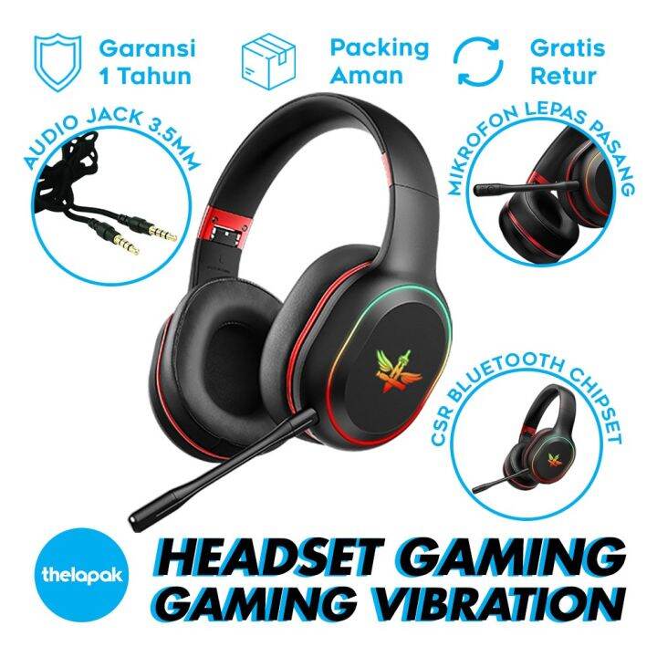 Headset Gaming NYK Nemesis X900 Headphone Earphone Bluetooth with RGB