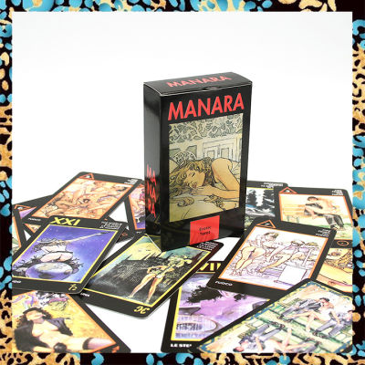 Manara ผู้ใหญ่ดาดฟ้าไพ่ทาโรต์ | หนังสือคู่มือกระดาษ | ขนาดใหญ่มาตรฐาน12X7ซม. | 78แผ่นไพ่ทาโรต์การ์ดการอ่านการ์ด | Guidebook เวอร์ชั่นภาษาอังกฤษ | ไพ่ยิปซี ไพ่ออราเคิล ไพ่ทาโรต์ ไพ่ยิบซี | Tarot Card