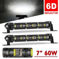 NAOEVO 7 6D Slim LED Light Bar / Work Light 12V 24V Driving Fog DRL Combo Car led bar For off road Jeep ATV 4WD barra de led