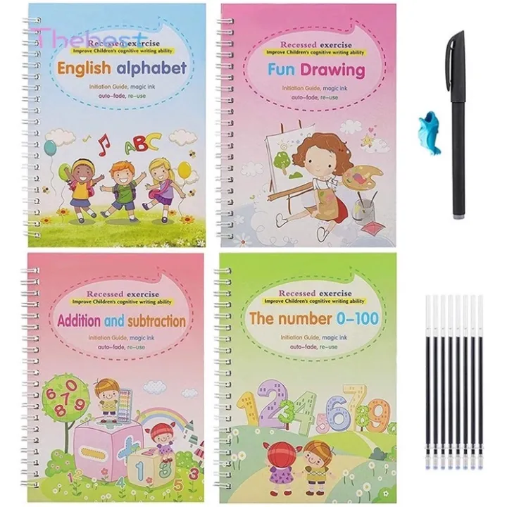 Kids Reusable Learning Copybook Reading and Writing Book Education ...