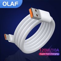 Olaf 120W สายเคเบิล USB ชนิด C 10A ชาร์จเร็วสำหรับ Samsung S10 S20 Xiaomi Mi 11โทรศัพท์มือถือ USB สายชนิด C ที่ชาร์จแบบ Type-C