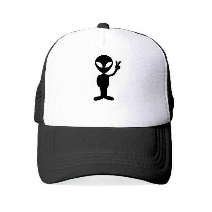 Cartoon Alien Baseball Cap Hat Cantik raksasa Alien Gesture Peace Victory Snapback Hats Men UFO