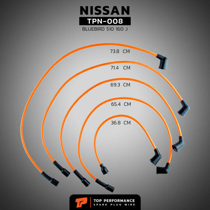 สายหัวเทียน-nissan-datsun-l16-bluebird-510-160-top-performance-made-in-japan-tpn-008-สายคอยล์-นิสสัน-ดัทสัน