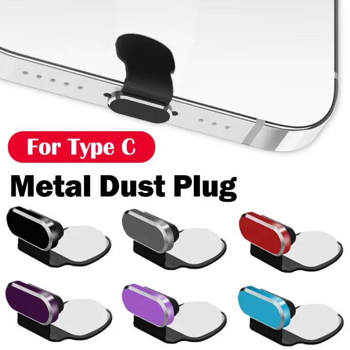 metal-type-c-anti-lost-dust-plug-charging-port-protector-cover-cap-for-samsung-huawei-xiaomi-phone-dustproof-dustplug-caps-electrical-connectors