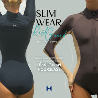 HOURGLASS SHAPING SWIMWEAR : "SLIMWEAR - RASH GUARD EDITION"  ชุดว่ายนํ้าแขนยาวซิปหน้า เสริม Curve สำหรับผู้หญิง